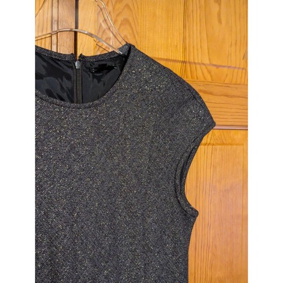 Theory Dress 4 Olpia Harlequin Gray Metallic Tweed Drop Waist Shift Wool - Picture 5 of 9